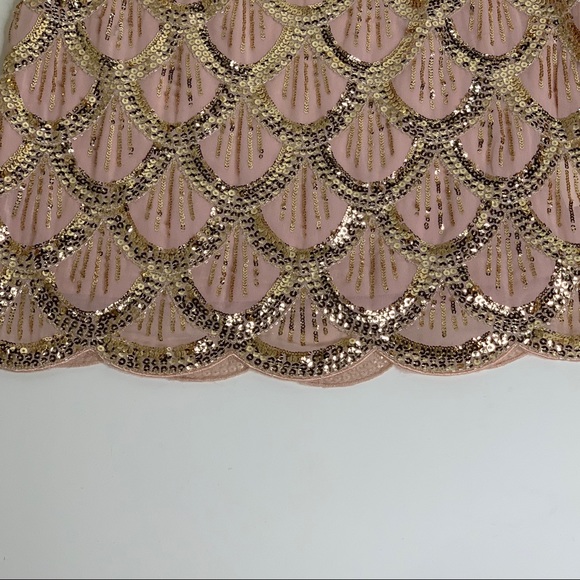 SOLD Blush & Gold sequins mini skirt - Picture 2 of 3